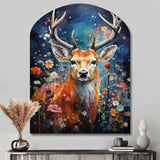 Animal Deer Symphony Of Forest I - Asymmetric Metal Wall Art