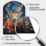 Animal Deer Symphony Of Forest I - Asymmetric Metal Wall Art