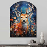 Animal Deer Symphony Of Forest I - Asymmetric Metal Wall Art