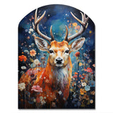 Animal Deer Symphony Of Forest I - Asymmetric Metal Wall Art