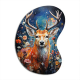 Animal Deer Symphony Of Forest I - Asymmetric Metal Wall Art