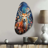 Animal Deer Symphony Of Forest I - Asymmetric Metal Wall Art