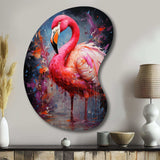 Fuchsia Flamingo Intense Artdeco - Asymmetric Metal Wall Art