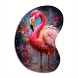 Fuchsia Flamingo Intense Artdeco - Asymmetric Metal Wall Art