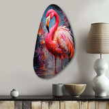 Fuchsia Flamingo Intense Artdeco - Asymmetric Metal Wall Art