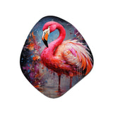 Fuchsia Flamingo Intense Artdeco - Asymmetric Metal Wall Art