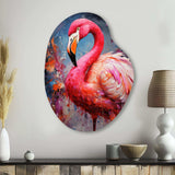 Fuchsia Flamingo Intense Artdeco - Asymmetric Metal Wall Art