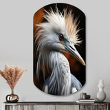 Beige Animal Heron - Asymmetric Metal Wall Art