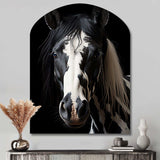 White Black Horse Serenity II - Asymmetric Metal Wall Art