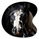 White Black Horse Serenity II - Asymmetric Metal Wall Art