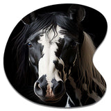 White Black Horse Serenity II - Asymmetric Metal Wall Art