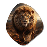 Animal Lion In Savan - Asymmetric Metal Wall Art