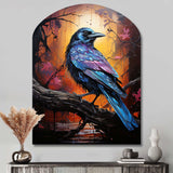 Animal Obsidian Raven Drips I - Asymmetric Metal Wall Art