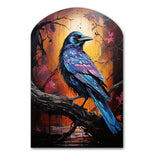 Animal Obsidian Raven Drips I - Asymmetric Metal Wall Art