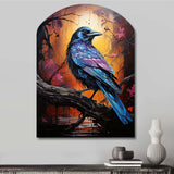 Animal Obsidian Raven Drips I - Asymmetric Metal Wall Art