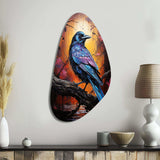 Animal Obsidian Raven Drips I - Asymmetric Metal Wall Art