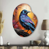 Animal Obsidian Raven Drips I - Asymmetric Metal Wall Art