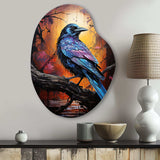 Animal Obsidian Raven Drips I - Asymmetric Metal Wall Art