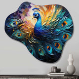 Peacock Feather Drips II - Asymmetric Metal Wall Art