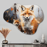 Animal Rusty Red Fox - Asymmetric Metal Wall Art