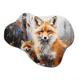 Animal Rusty Red Fox - Asymmetric Metal Wall Art