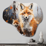 Animal Rusty Red Fox - Asymmetric Metal Wall Art