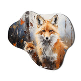 Animal Rusty Red Fox - Asymmetric Metal Wall Art