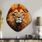 Animal Tangerine Lion II - Asymmetric Metal Wall Art