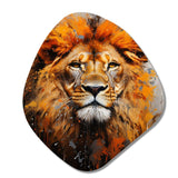 Animal Tangerine Lion II - Asymmetric Metal Wall Art