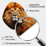 Animal Tangerine Lion II - Asymmetric Metal Wall Art