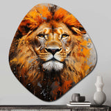 Animal Tangerine Lion II - Asymmetric Metal Wall Art