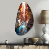 Canyon Antelope Turquoise Drips - Asymmetric Metal Wall Art