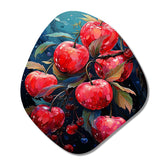 Red Apple Blossom Collage - Asymmetric Metal Wall Art