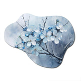 Apple Blossom Monochromatic Elegance VII - Asymmetric Metal Wall Art