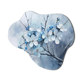 Apple Blossom Monochromatic Elegance VII - Asymmetric Metal Wall Art