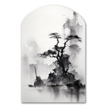 Asian Art Landscape Sumi - Asymmetric Metal Wall Art