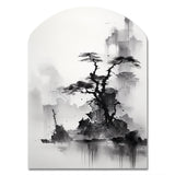 Asian Art Landscape Sumi - Asymmetric Metal Wall Art