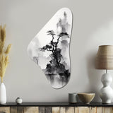 Asian Art Landscape Sumi - Asymmetric Metal Wall Art