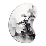 Asian Art Landscape Sumi - Asymmetric Metal Wall Art