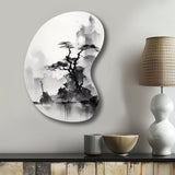 Asian Art Landscape Sumi - Asymmetric Metal Wall Art