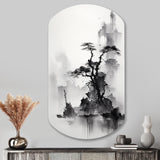 Asian Art Landscape Sumi - Asymmetric Metal Wall Art