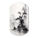 Asian Art Landscape Sumi - Asymmetric Metal Wall Art