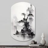 Asian Art Landscape Sumi - Asymmetric Metal Wall Art