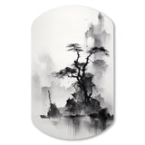 Asian Art Landscape Sumi - Asymmetric Metal Wall Art