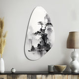 Asian Art Landscape Sumi - Asymmetric Metal Wall Art