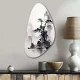 Asian Art Landscape Sumi - Asymmetric Metal Wall Art