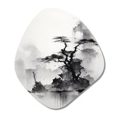 Asian Art Landscape Sumi - Asymmetric Metal Wall Art