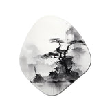 Asian Art Landscape Sumi - Asymmetric Metal Wall Art