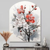 Asian Art Apple Blossom I - Asymmetric Metal Wall Art