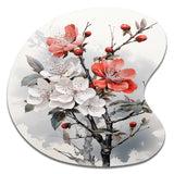 Asian Art Apple Blossom I - Asymmetric Metal Wall Art